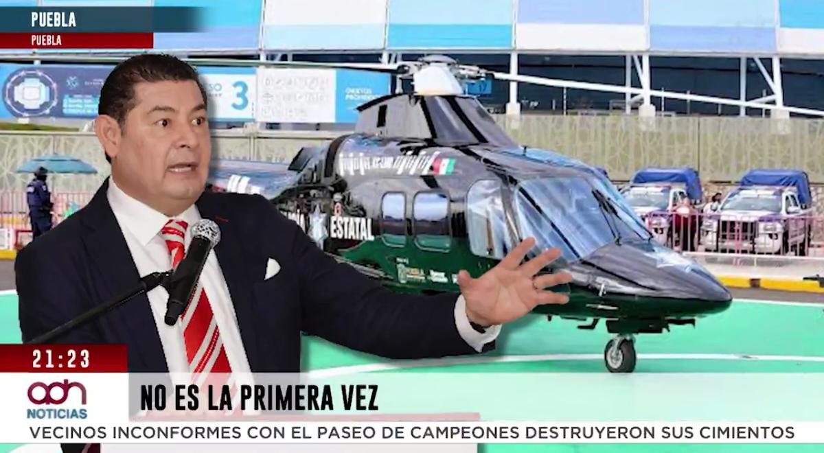 Alejandro Armenta intentó justificar el uso del helicóptero patrulla ante cuestionamientos de los poblanos, demostrando que su prioridad es su traslado y no el de la gente.