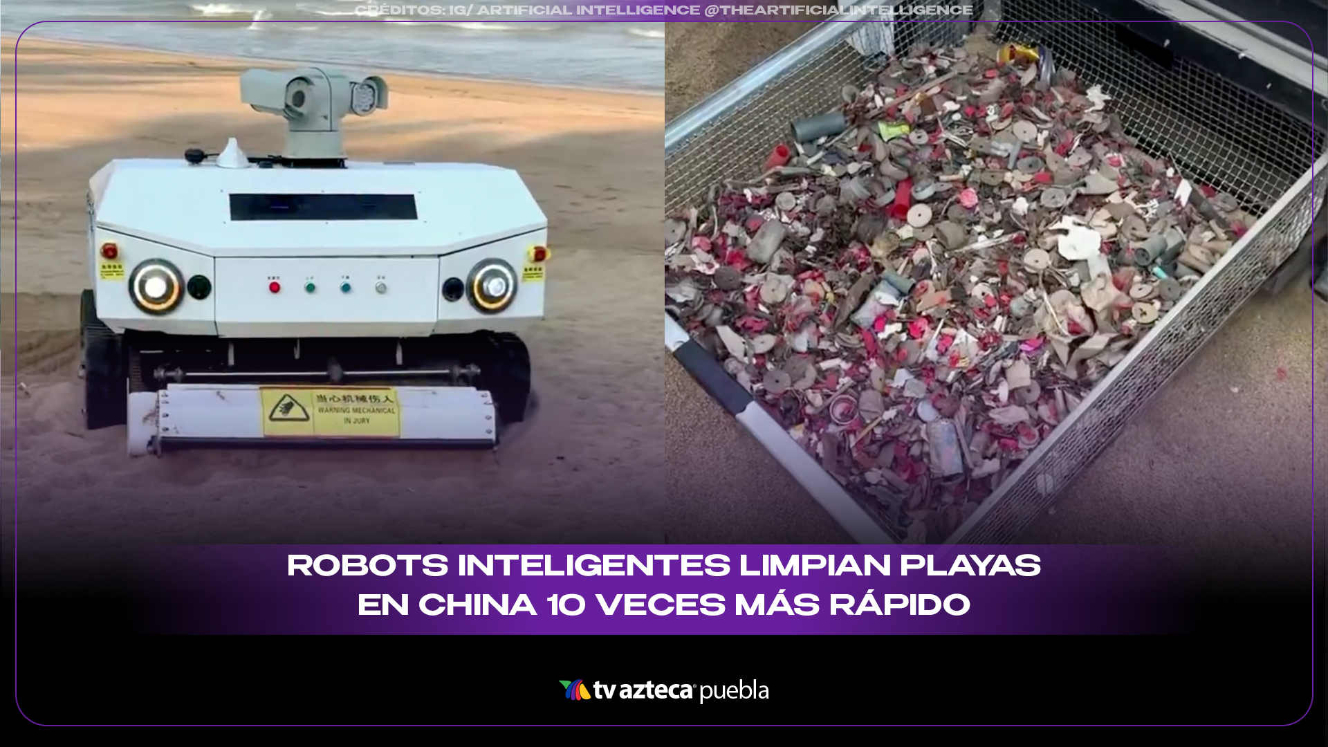 Robots inteligentes limpian playas en China 10 veces más rápido y sin contaminar