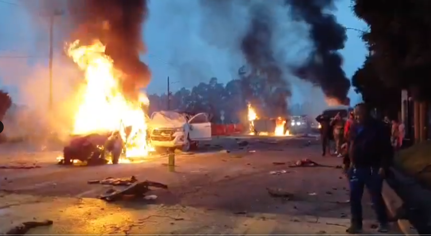 Camión sin frenos causa explosión y choque múltiple en Colombia: video ...
