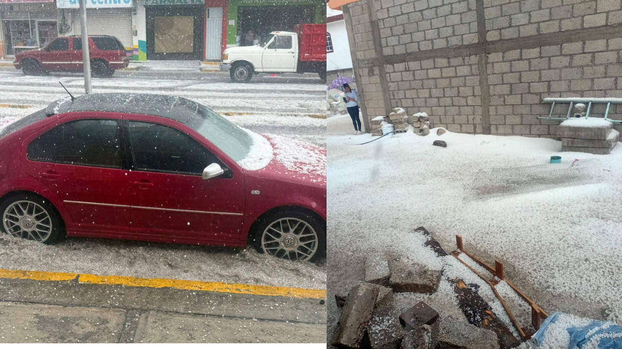 VIDEOS: Captan atípica GRANIZADA en diversas zonas de Puebla; reportan daños