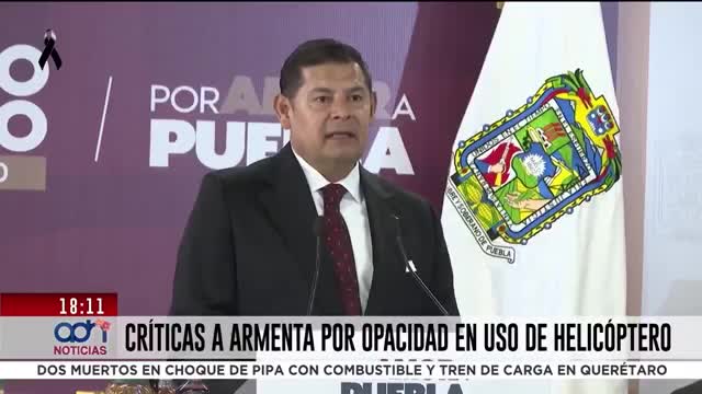 Continúa el descontento social por el uso del helicóptero oficial por parte de Alejandro Armenta