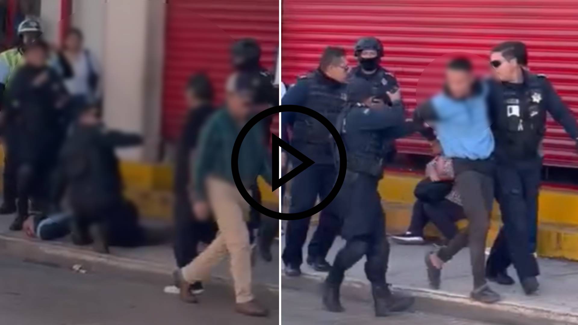 VIDEO: Hombre detenido por golpear a mujer en el Centro de Mérida