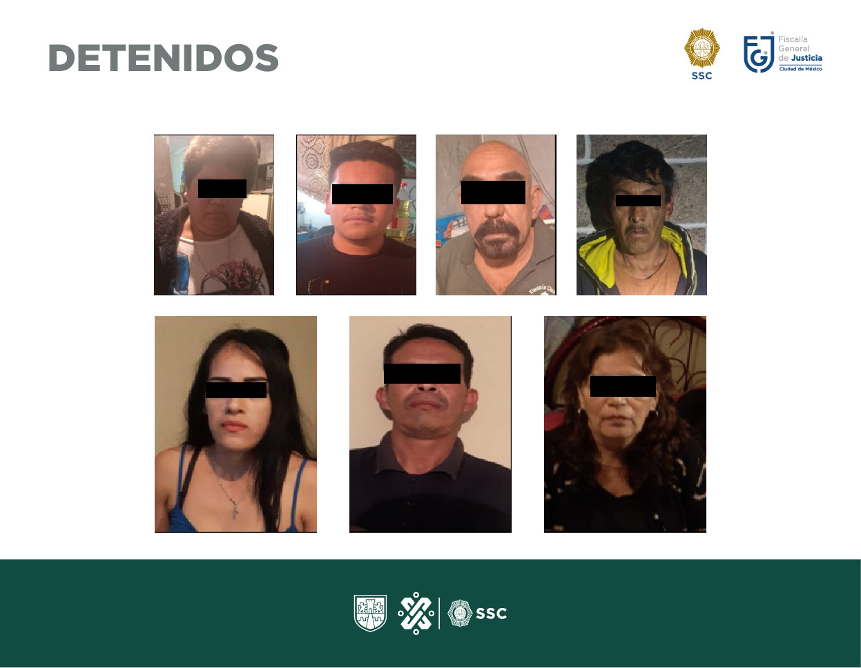 Cuatro hombres y tres mujeres detenidos tras cateos en Iztapalapa