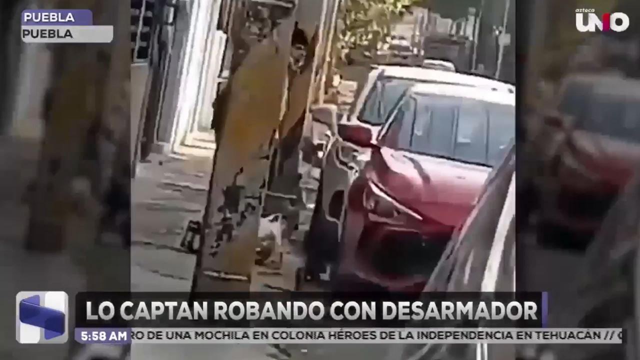 Captan a sujeto robando autopartes con desarmador a plena luz del día