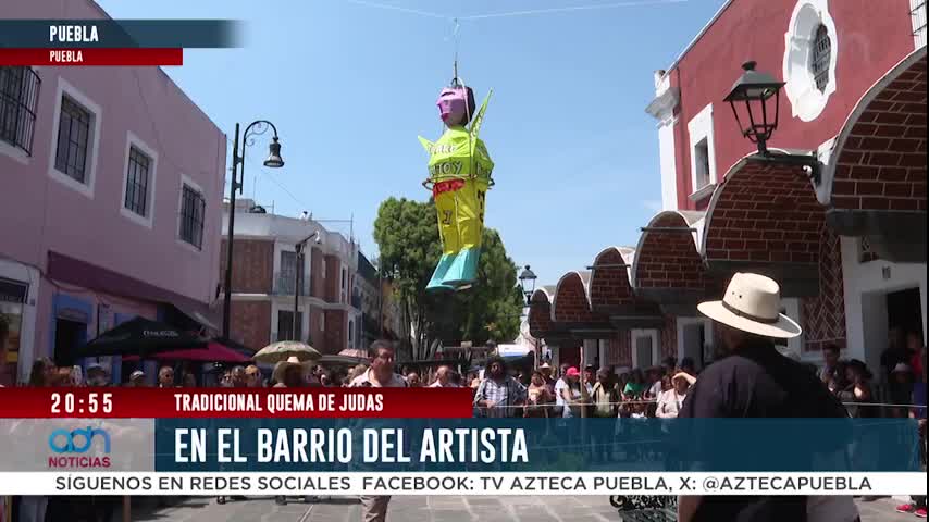 Sábado de Gloria: Tradicional Quema de Judas desde el Barrio del Artista en Puebla