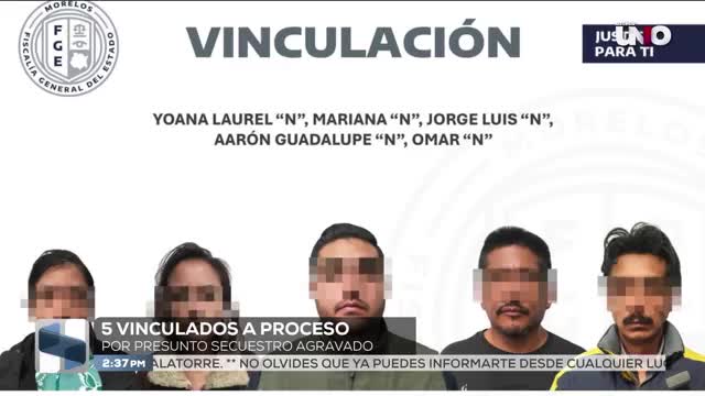Vinculan a proceso a cinco personas por secuestro agravado en Morelos
