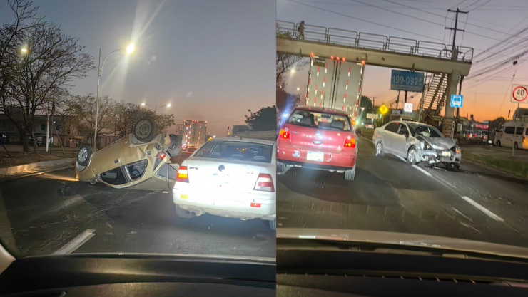 Reportan aparatosa volcadura en la Carretera 100