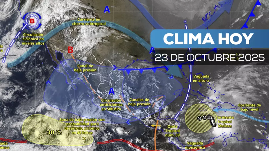 Onda tropical traerá lluvias intensas y oleaje elevado hoy 23 de octubre