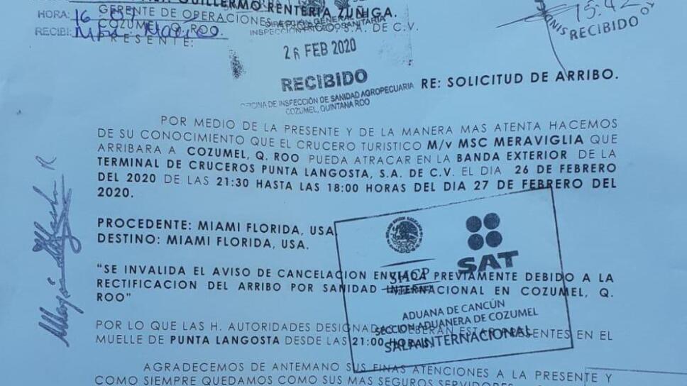 Sin casos sospechosos o en estudio por coronavirus en Quintana Roo; impiden arribo de crucero a Cozumel