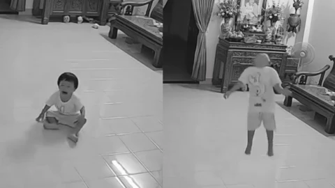 Niño cae al suelo por fantasma