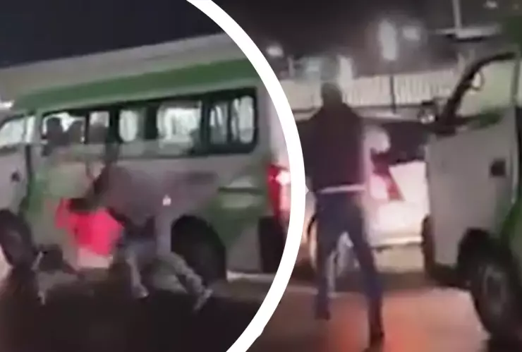 Video, tragedia vial: Hombre noquea a conductor de transporte público en plena calle
