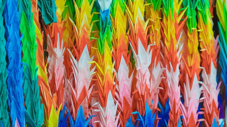 grullas de colores