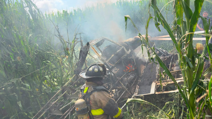 Se despl0ma avioneta fumigadora en San Juan del Río 9 julio 2026
