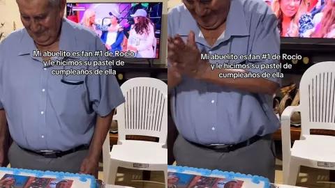 Abuelito festaja cumpleaños con temática de Acercate a Rocío.