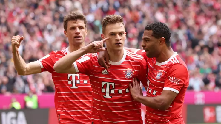 Joshua Kimmich celebrando un gol con el Bayern Múnich