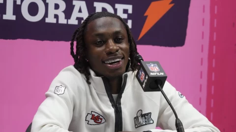 Xavier Worthy, receptor abierto de los Kansas City Chiefs.