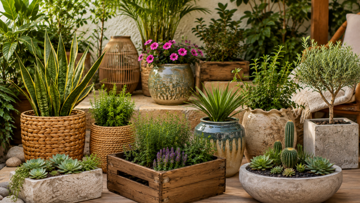 4 ideas creativas para reemplazar las macetas genéricas por piezas decorativas, elegantes, que aporten armonía a tu jardín
