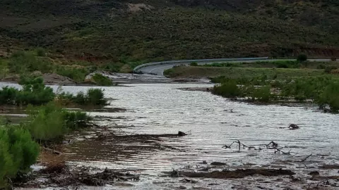 AVISO: Lluvias de Kay provocan corte en carretera Ensenada-San Felipe.