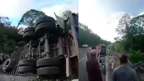 Terrible accidente de tráiler en carretera Tuxtla Gutiérrez - San Cristóbal de las Casas