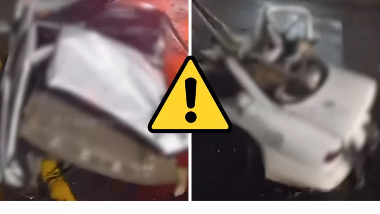 A pesar del aparatoso accidente, los tripulantes salieron caminando del lugar