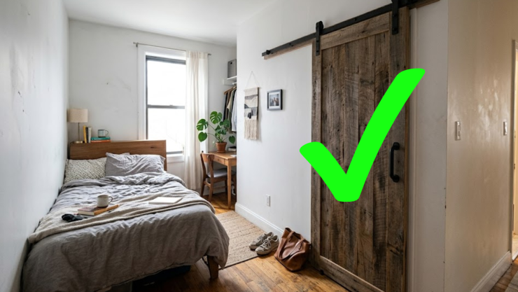 4 ideas para reemplazar la puerta tradicional de tu cuarto por una corrediza: se ve bien en espacios pequeños