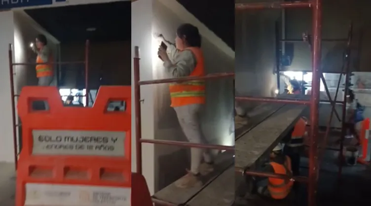 Metro CDMX: obreros realizan trabajos con luces de celulares durante obras del sistema