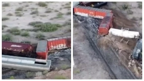 Vagones con migrantes salen disparados tras descarrilamiento de tren en Ciudad Juárez| VIDEO
