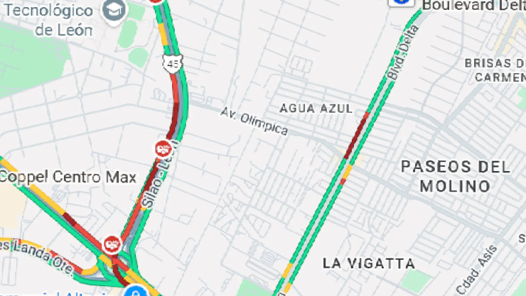 Tráfico bulevar Morelos León hoy 18 noviembre