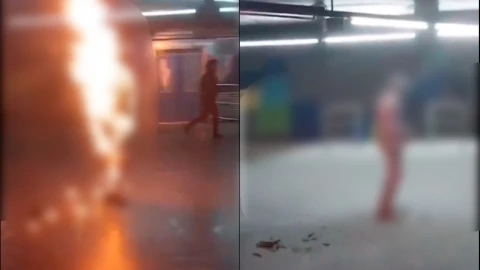 ¡Dramático VIDEO! Hombre se prende en llamas en pleno metro y causa pánico entre la gente en Brasil