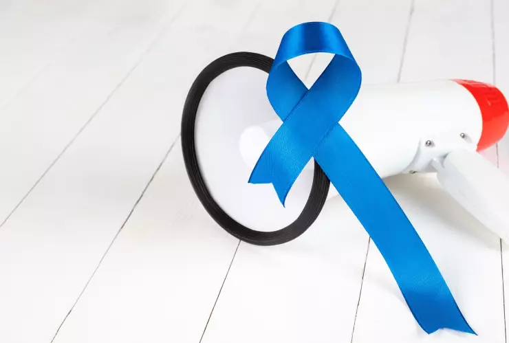 Blue ribbon symbolic of prostate cancer awareness campaign and men’s health in November