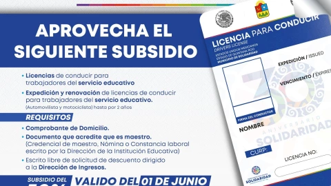 Subsidio para tramitar la licencia para conducir Solidaridad 2023