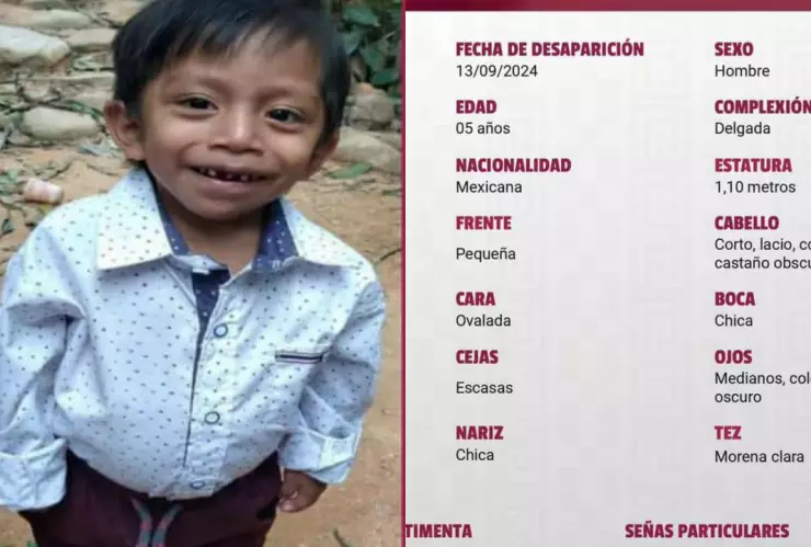 Alerta AMBER Oaxaca menor desaparecido Alexander Rodríguez en Santiago Juxtlahuaca