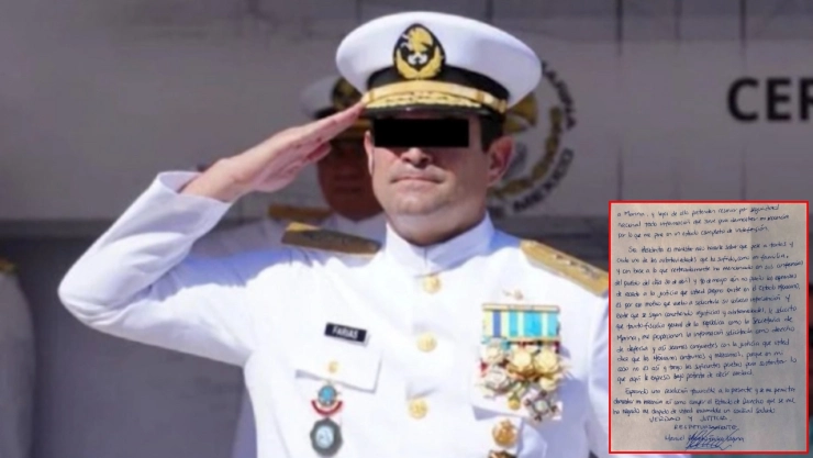 Vicealmirante Roberto Farías Laguna envía carta al Gobierno Federal para decir que no hay pruebas en su contra