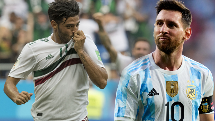 Carlos Vela jugando con la Selección MExicana - Messi con Argentina