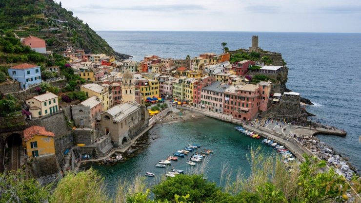 Vista aérea de un pueblo italiano