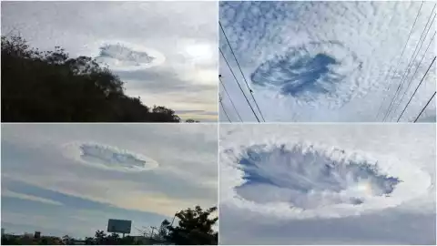 Fenómeno cielo de Chiapas nubes agujero