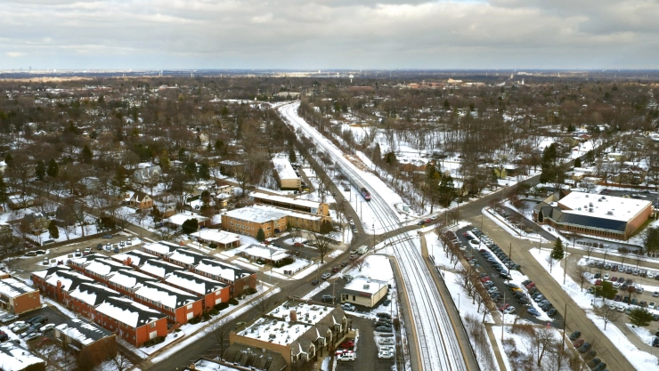 una vista panorámica de Glen Ellyn.