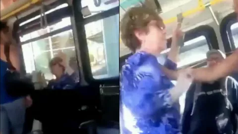 ¡Insólito! Adulta mayor escupe a una joven en el transporte público; la cacheteó
