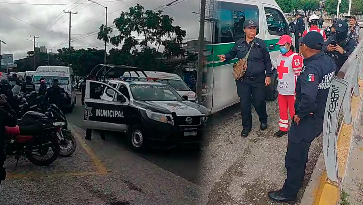 Ruta 56 atropella a policías de tránsito en Tuxtla Gutiérrez