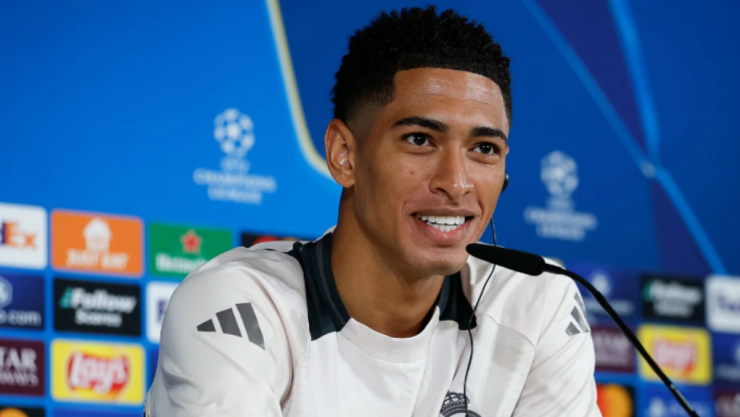 Jude Bellingham en conferencia de prensa de Champions League