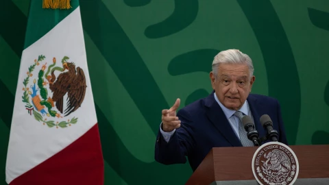 Andr&eacute;s Manuel L&oacute;pez Obrador en conferencia de prensa