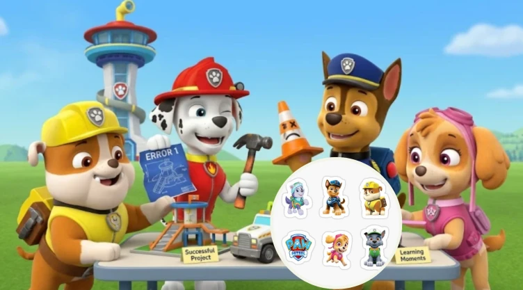 4 Plantillas de stickers imprimibles de Paw Patrol para decorar la lonchera y mochila de tus hijos para que puedan identificarse sus pertenencias facilmente