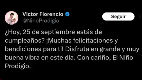 El Niño Prodigio en “X”