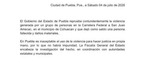 Gobierno de Pubela reprueba los hechos de violencia tras linchamiento