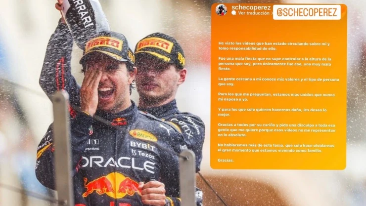 Checo Pérez festejos Mónaco mala fiesta