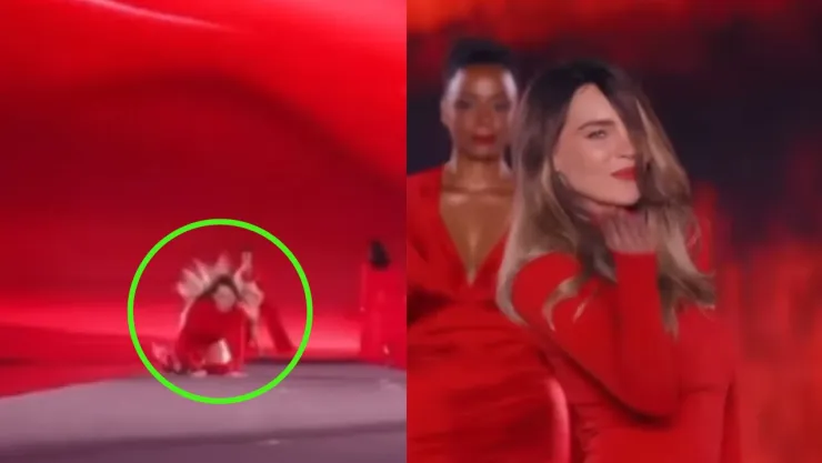 Belinda se caen el pasarela de París