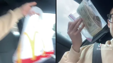 Joven pide hamburguesa y recibe miles de dólares por error