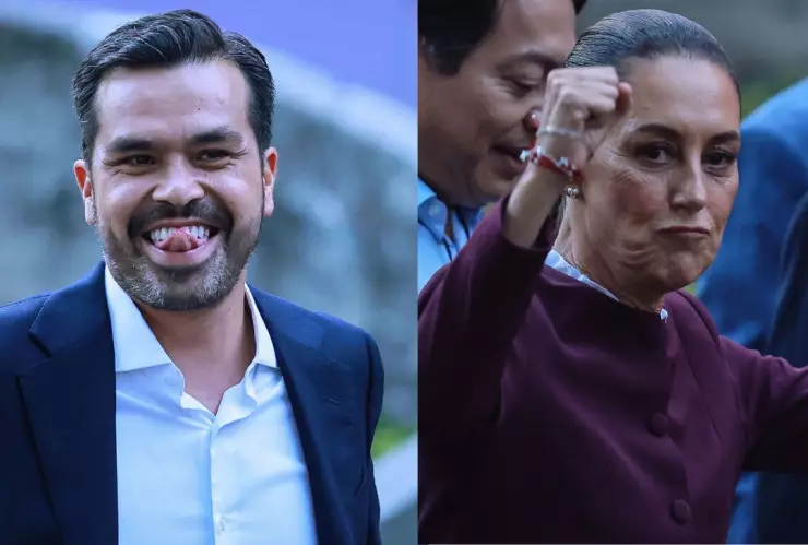 Jorge Álvarez Máynez y Claudia Sheinbaum en Google