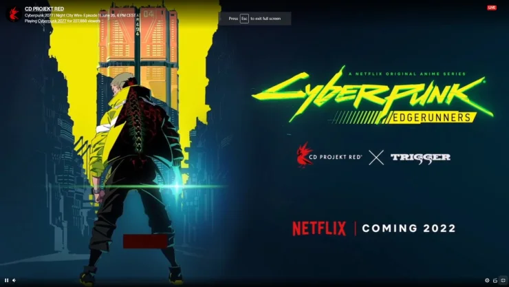 Cyberpunk 2077 se convertirá en un animé para 2022