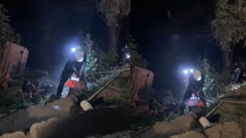 Rescatan a persona que cayó a una barranca en Segunda privada Flor de Olivo, Viveros Del Valle